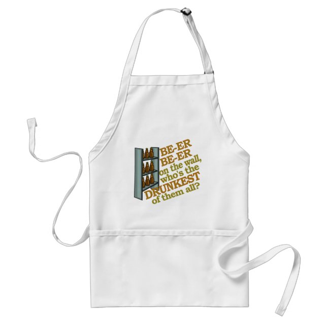 Funny Beer on the Wall Adult Apron (Front)