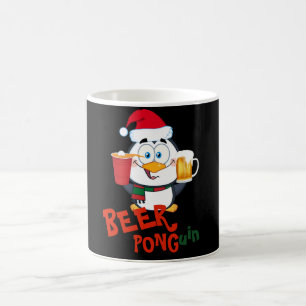 FUNNY BEER PONG Penguin Christmas Coffee Mug