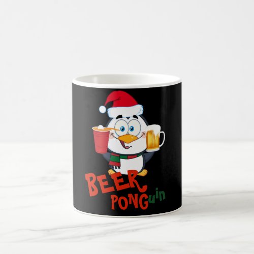 FUNNY BEER PONG Penguin Christmas Coffee Mug