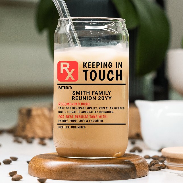 Funny Beer Prescription Family Reunion Custom Text Can Glass (Creator Uploaded)