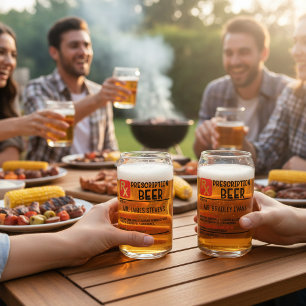 Funny Beer Prescription Personalized Name Beer Can Glass