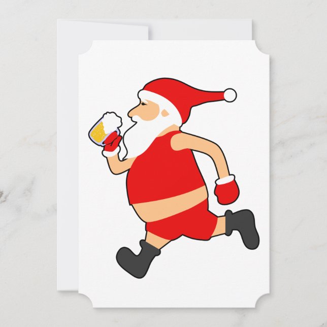 funny beer santa christmas invitation (Front)