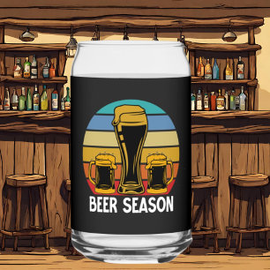 Funny beer Season word art Can Glass