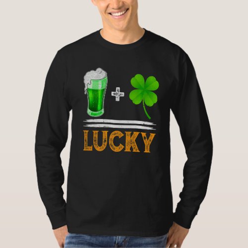 Funny Beer Shamrock St Patricks Day Irish Clover  T_Shirt