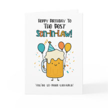 Funny Beer Son-in-Law Card – Birthday Cheers Humor