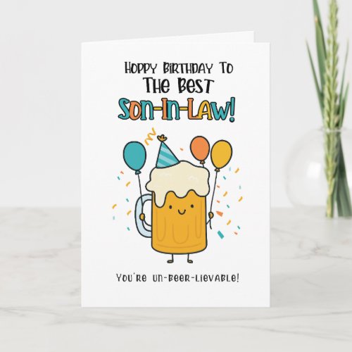 Funny Beer Son-in-Law Card – Birthday Cheers Humor