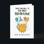 Funny Beer Son-in-Law Card – Birthday Cheers Humor<br><div class="desc">Raise a glass to your son-in-law with this bold and bubbly birthday card! Featuring a smiling cartoon beer mug holding balloons and rocking a party hat, this design is the perfect mix of humor and celebration. Ideal for in-laws who love a good laugh and a cold drink. Say “cheers” the...</div>