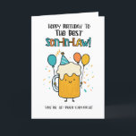 Funny Beer Son-in-Law Card – Birthday Cheers Humor<br><div class="desc">Raise a glass to your son-in-law with this bold and bubbly birthday card! Featuring a smiling cartoon beer mug holding balloons and rocking a party hat, this design is the perfect mix of humor and celebration. Ideal for in-laws who love a good laugh and a cold drink. Say “cheers” the...</div>