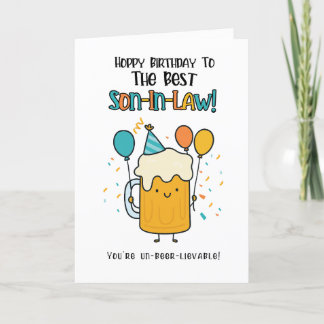 Funny Beer Son-in-Law Card – Birthday Cheers Humor