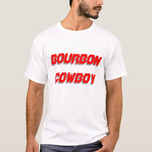 Funny Beer T-Shirt - Bourbon Cowboy Red Script