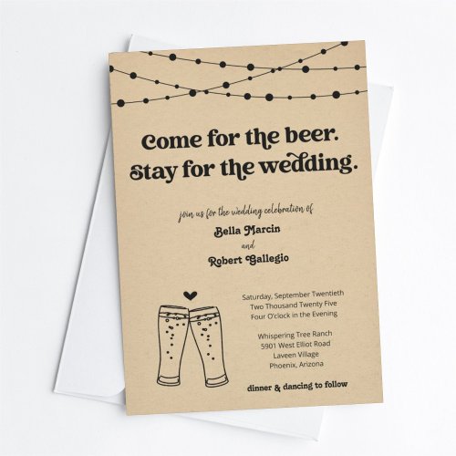 Funny Beer Theme Wedding Invitation