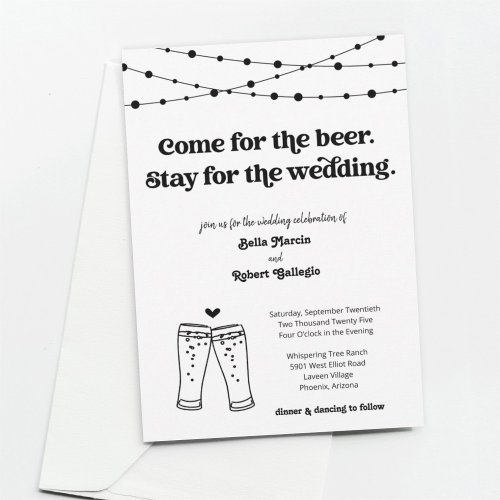 Funny Beer Theme Wedding Invitation