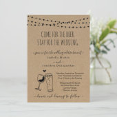 Funny Beer Theme Wedding Invitation (Standing Front)