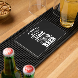Funny beer time word art bar mat