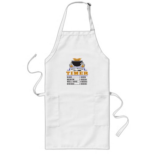 Funny Beer Timer Grill Master BBQ Long Apron