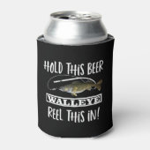 Funny Beer Walleye Fishing Pun Can Cooler (Can Front)