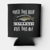 Funny Beer Walleye Fishing Pun Can Cooler (Front)