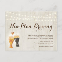 Funny Beer Wedding Postponed Announcement Postcard
