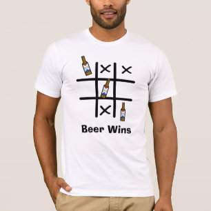 Funny Beer Wins Tic Tac Toe T-Shirt