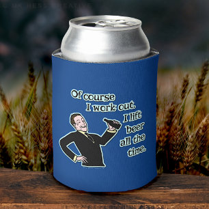 Funny Beer Work Out Humor Can Cooler