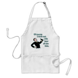 Funny Beer Work Out Humor Retro Adult Apron