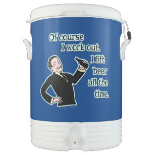 Funny Beer Work Out Humor Retro Cooler