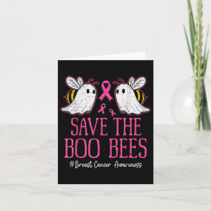 Funny Bees Ghost Boo Breast Cancer Awareness Pink  Card