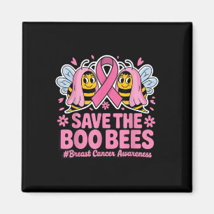 Funny Bees Ghost Boo Breast Cancer Awareness Pink Magnet