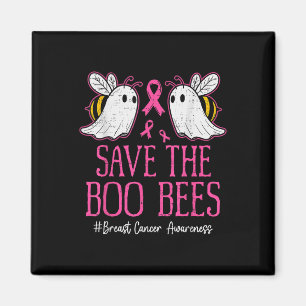 Funny Bees Ghost Boo Breast Cancer Awareness Pink Magnet