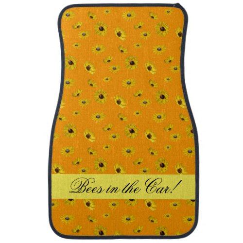 Funny Bees in the Car Orange Set of Car Mats