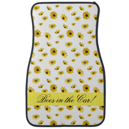 Funny Bees in the Car White Set of Car Mats