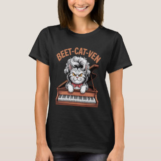 Funny Beethoven Cat Pun Beet-Cat-Ven Piano T-Shirt