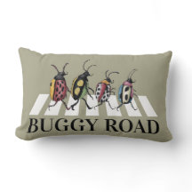 Funny Beetles Lumbar Throw Pillow