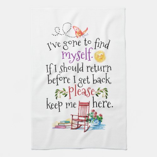 Funny Befuddled Senior Butterfly Kitchen Towel