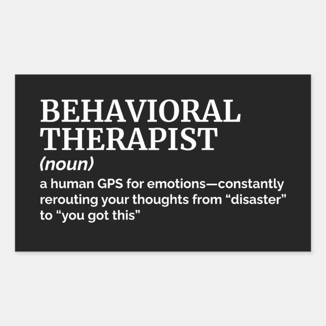 Funny Behavioral Therapist Definition Rectangular Sticker (Front)