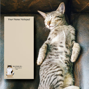 Funny Beige Calico Cat Box Humor Caught Magnetic Notepad