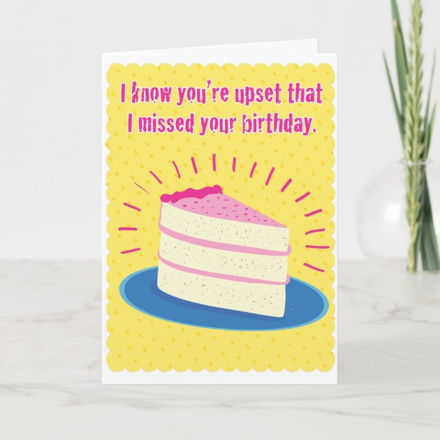 Pink Ombré Cake - Happy Belated Wishes Card for Her | Birthday & Greeting  Cards by Davia