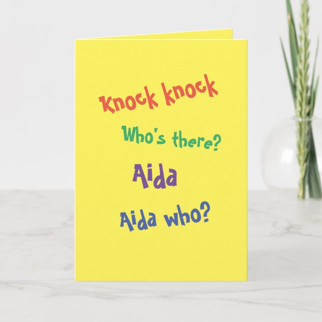 Funny Belated Birthday Card Knock Knock Joke (Front)