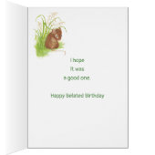 Funny, Belated Birthday, with Cute Mouse Cards (Inside (Right))