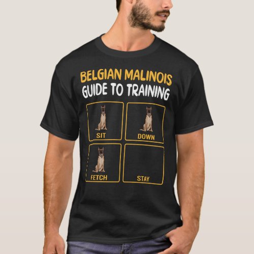 Funny Belgian Malinoi Guide To Training Dog Obedie T_Shirt