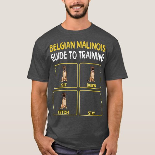 Funny Belgian Malinoi Guide To Training Dog Obedie T_Shirt