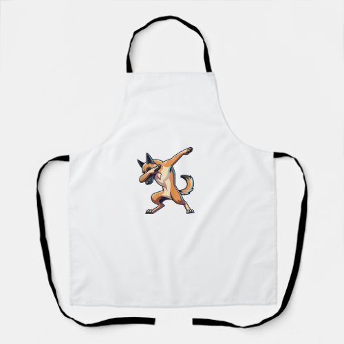 Funny Belgian Malinois Dabbing Dog Men Women Kids  Apron