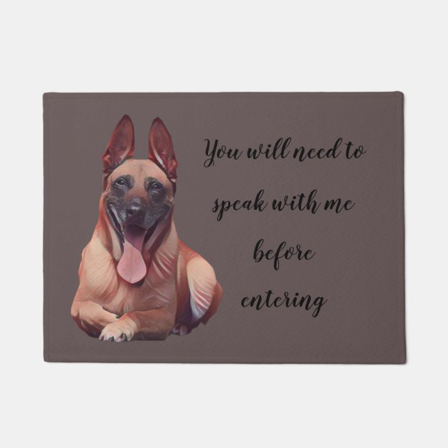 Funny Belgian Malinois Dog Doormat (Front)