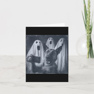 Funny Belgian Malinois Selfie Halloween Ghost Retr Card