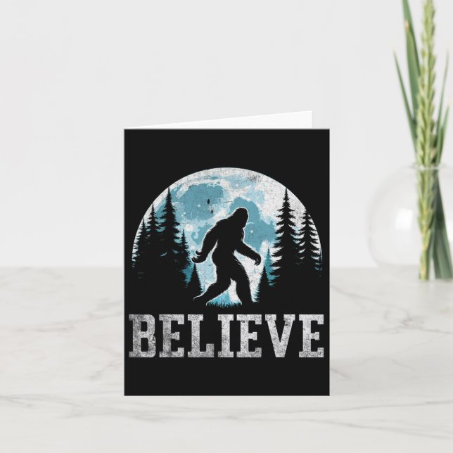 Funny Believe In Bigfoot Sasquatch Gifts Fathers D Card (Front)