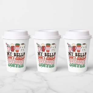Funny bells jingle coffee bar word art paper cups