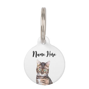 Funny Bengal Cat Pet ID Tag