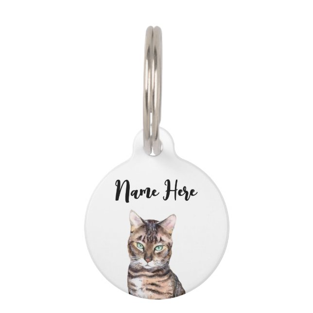 Funny Bengal Cat Pet ID Tag (Front)