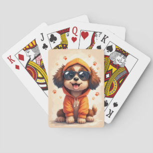 Funny Bernedoodle Kawaii Dog Poker Cards