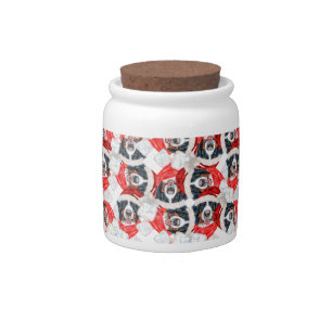 Funny Bernese Mountain Christmas Pattern Candy Jar